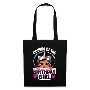 Cousin De La Fille D’anniversaire Famille Cousins Licorne - Sac en tissu - noir - Devant