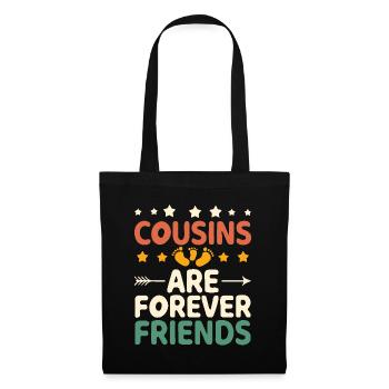 Les cousins sont des amis pour toujours Réunion de famille Cousin - Sac en tissu - noir - Devant
