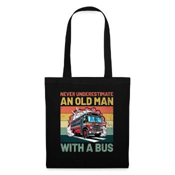 Ne sous-estimez jamais un vieil homme avec un chauffeur de bus - Sac en tissu - noir - Devant