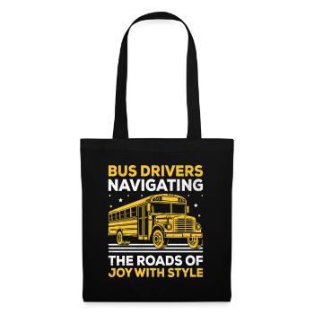 Busfahrer, die mit Stil durch die Straßen der Freude navigieren - Stoffbeutel - Schwarz - Vorne