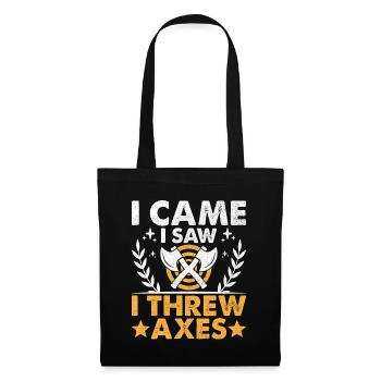 I Came I Saw I Threw Axes Axe Throwing Hatchet - Tote Bag - black - Front