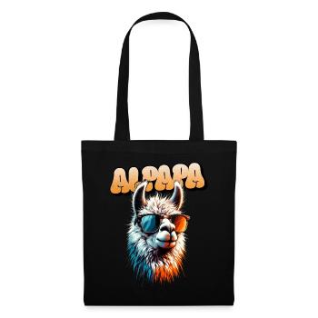 Cool Alpapa Alpaca Dad Father's Day - Tote Bag - black - Front