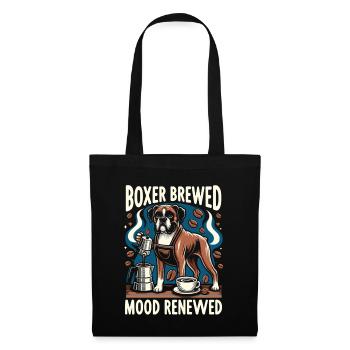 Boxer Brewed Mood Renouvelé Amateur de caféine Chien - Sac en tissu - noir - Devant