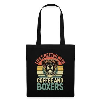 Retro-Leben ist besser mit Kaffee und Boxershorts - Stoffbeutel - Schwarz - Vorne