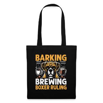Barking Brewing Boxer Ruling Coffee Lover Dog - Tote Bag - black - Front