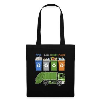 Recycling Trash Garbage Truck Trash Collector - Tote Bag - black - Front