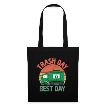 Retro Trash Day Best Day Trash Collector Garbage - Tote Bag - black - Front