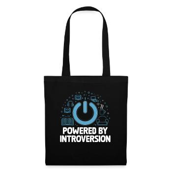 Propulsé par des dictons d’introversion pour les introvertis - Sac en tissu - noir - Devant