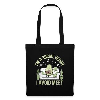 I'm A Social Vegan I Avoid Meet Sayings For - Tote Bag - black - Front