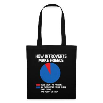 Comment les introvertis se font des amis Dictons pour les introvertis - Sac en tissu - noir - Devant