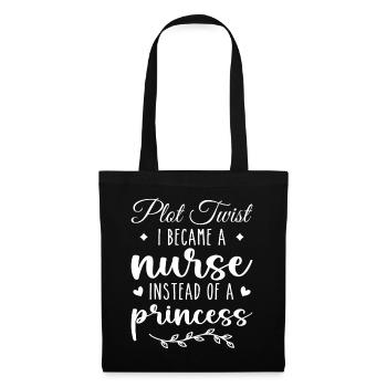 Nurse Not Princess Funny Nurse for Women, Girls - Tote Bag - black - Front