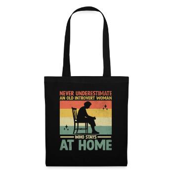 Never Underestimate An Old Introvert Woman Who - Tote Bag - black - Front