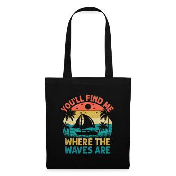 You'll Find Me Where The Waves Are Paddle Boat - Tote Bag - black - Front