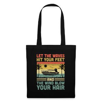 Laissez les vagues frapper vos pieds et le vent souffler votre - Sac en tissu - noir - Devant