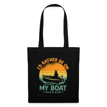 Je préfère être sur mon bateau Pédalo - Sac en tissu - noir - Devant