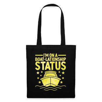 Ich bin auf einem Boot Lationship Status Paddelboot - Stoffbeutel - Schwarz - Vorne