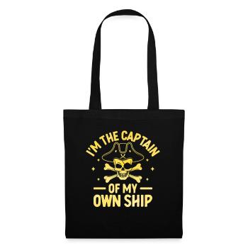 Je suis le capitaine de mon propre bateau Pirate Youth Design - Sac en tissu - noir - Devant