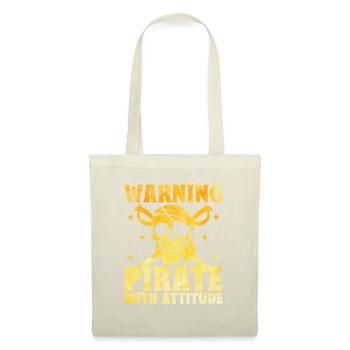 Avertissement pirate avec attitude Pirate Youth Design - Sac en tissu - nature - Devant