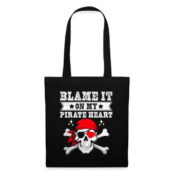 Blâmez-le sur mon cœur de pirate Pirate Youth Design - Sac en tissu - noir - Devant