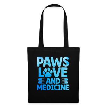Paws Love And Medicine Verterinarian Animal Lover - Tote Bag - black - Front