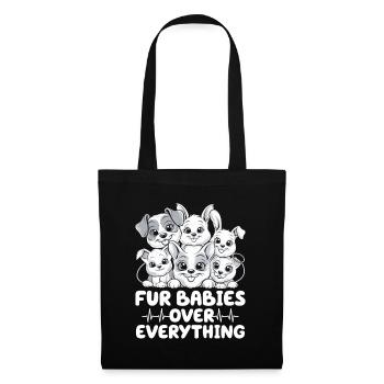 Bébés à fourrure sur tout animal vertérien - Sac en tissu - noir - Devant