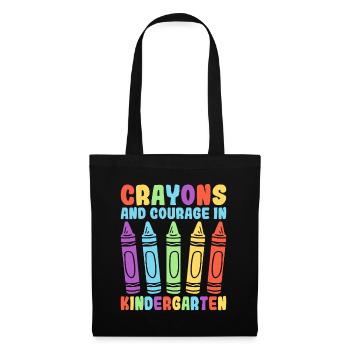 Crayons And Courage In Kindergarten School Teacher - Tote Bag - black - Front