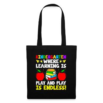 Jardin d’enfants où l’apprentissage est le jeu et le jeu est - Sac en tissu - noir - Devant