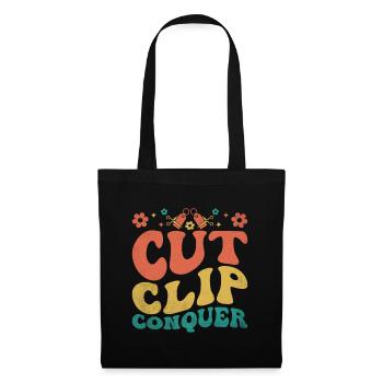 Cut Clip Conquer Couponer Shopper Économisez de l’argent - Sac en tissu - noir - Devant