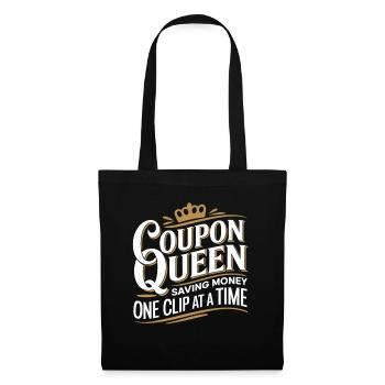 Coupon Queen Économiser de l’argent un clip à la fois - Sac en tissu - noir - Devant