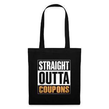 Straight Outta Coupons Couponer Shopper Geld sparen - Stoffbeutel - Schwarz - Vorne