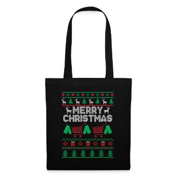 Weihnachten Couponing Couponer Shopper Geld sparen - Stoffbeutel - Schwarz - Vorne