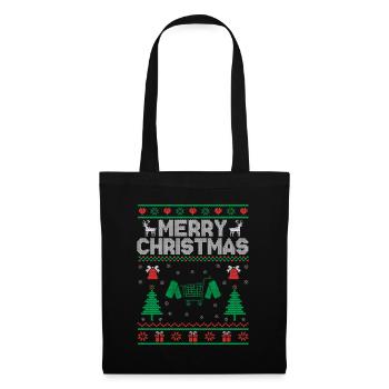 Xmas Merry Christmas Couponer Shopper Geld sparen - Stoffbeutel - Schwarz - Vorne