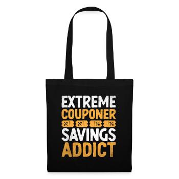 Extreme Couponer Einsparungen Addict Couponer Shopper - Stoffbeutel - Schwarz - Vorne