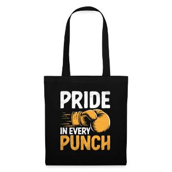 Fierté dans chaque coup de poing Boxeur Sports Force Athlète - Sac en tissu - noir - Devant