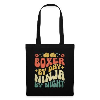Boxeur le jour Ninja la nuit Boxer Sports Gym - Sac en tissu - noir - Devant