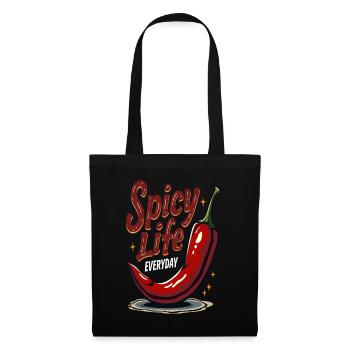 Spicy Life – Chili Vibes für jeden Tag - Stoffbeutel - Schwarz - Vorne