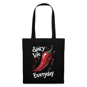 Spicy Life – Chili Vibes für jeden Tag - Stoffbeutel - Schwarz - Vorne