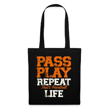 Pass Play Repeat That's Handball Life Sports - Tote Bag - black - Front