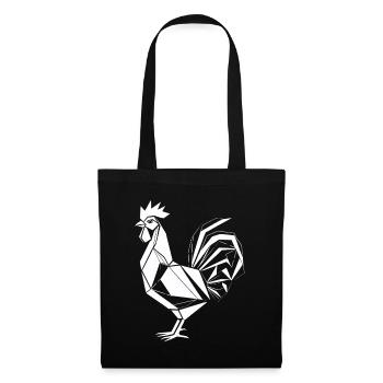 Hahn Polygon – Design de ferme minimaliste - Sac en tissu - noir - Devant