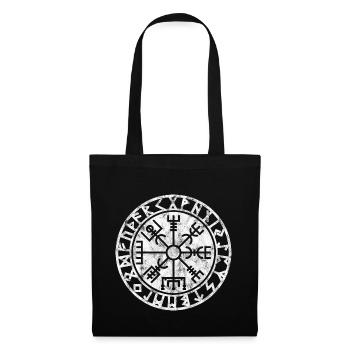 Vegvisir Runen, Vintage, Viking, Celtic, Symbol - Stoffbeutel - Schwarz - Vorne