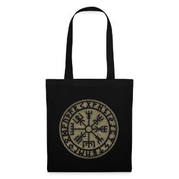 Vegvisir Futhark Runes, Viking Magic Protection Symbol - Tote Bag - black - Front