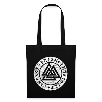 Valknut Vikings Odin Thor Symbole Vintage Signe - Sac en tissu - noir - Devant