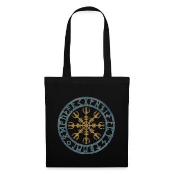 Vintage Helmet of Awe Viking Symbol Runes - Tote Bag - black - Front