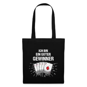 Chemise pour les joueurs de cartes - cartes à jouer - Sac en tissu - noir - Devant