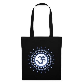 Om Sonne Mandala Spirituelles Yoga Mantra Symbol - Stoffbeutel - Schwarz - Vorne