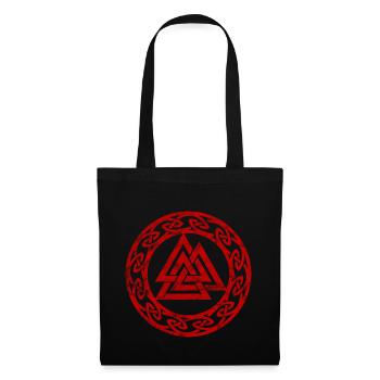Valknut Runen Odin Keltisches Symbol Wikinger - Stoffbeutel - Schwarz - Vorne