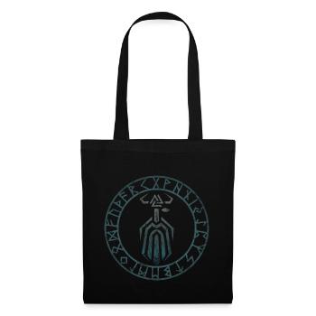 Odin, Valknut, Futhark Runes, Norse mythology - Tote Bag - black - Front