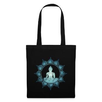 Bouddha, lotus du chakra du cœur, bouddhisme, symbole, yoga - Sac en tissu - noir - Devant