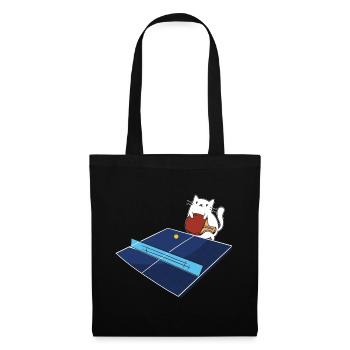 Tischtennis Outfit Damen Katze - Stoffbeutel - Schwarz - Vorne
