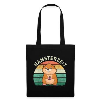 Hamsterzeit Grafik Hamsterbesitzer Tierliebhaber H - Stoffbeutel - Schwarz - Vorne